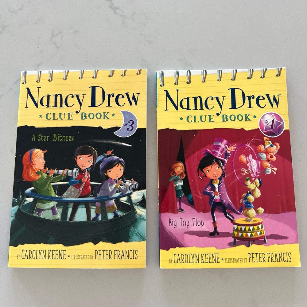 Nancy Drew Clue Book Set - A Star Witness & Big Top Flop